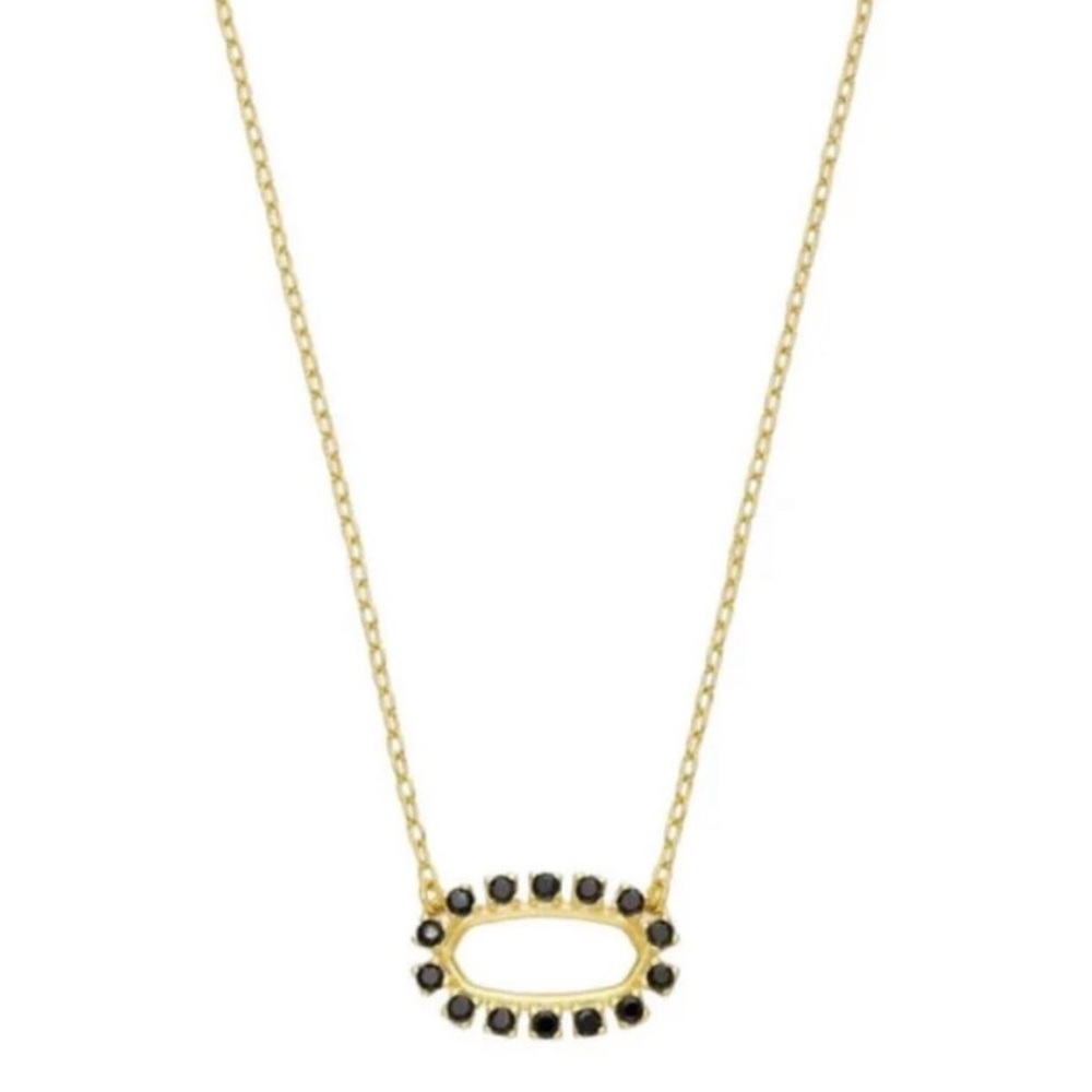 Kendra Scott Elisa Open Frame with Black Stones Necklace